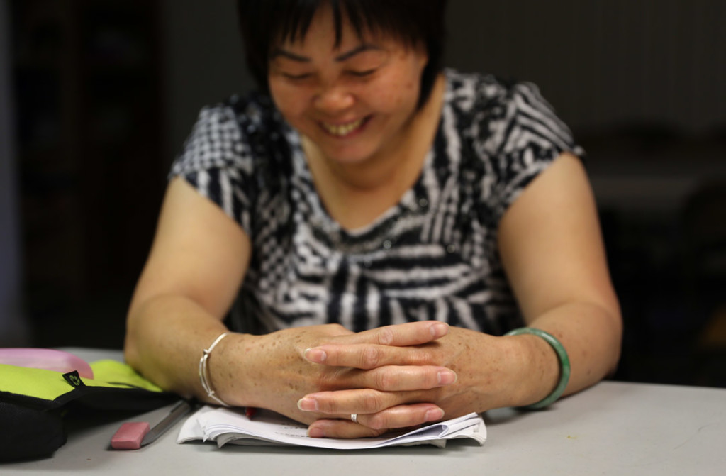 Mei Zhen Zhu, 52, on Wednesday, August 13, 2014. Zhu lives in 401 K street at Museum Sqaure which will be evicting all of its residents in four months. The residents are working with a lawyer to fight the eviction. (Brian Nguyen/AAJA VOICES)